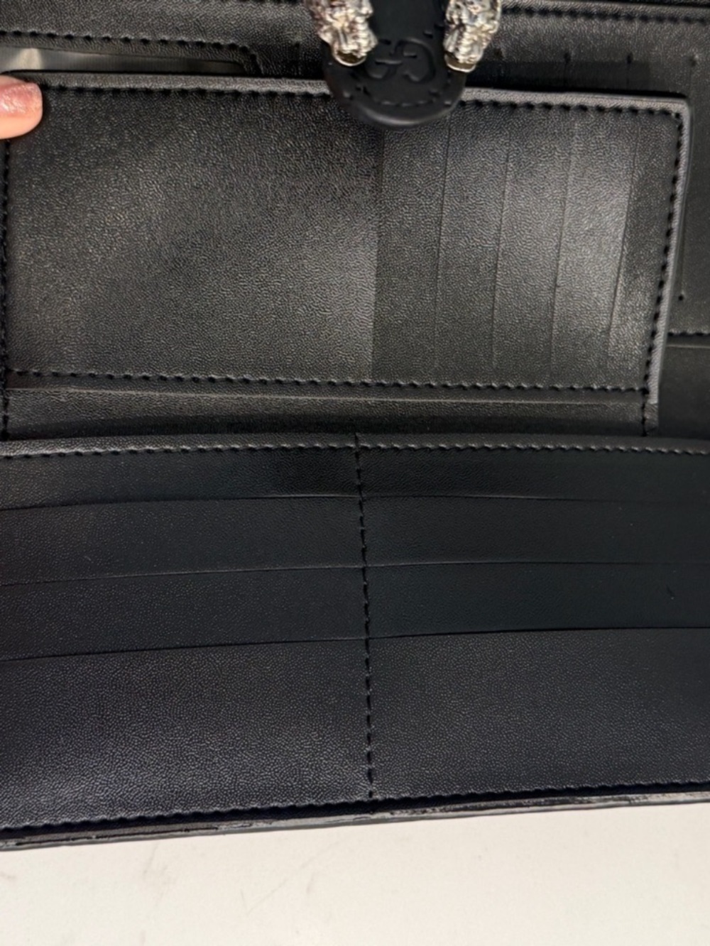 Embossed Leather Wallet with Silver-Tone Hardware - Picture 8 of 10